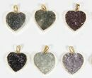 Lot: Druzy Amethyst Heart Pendants - Pieces #78437-1